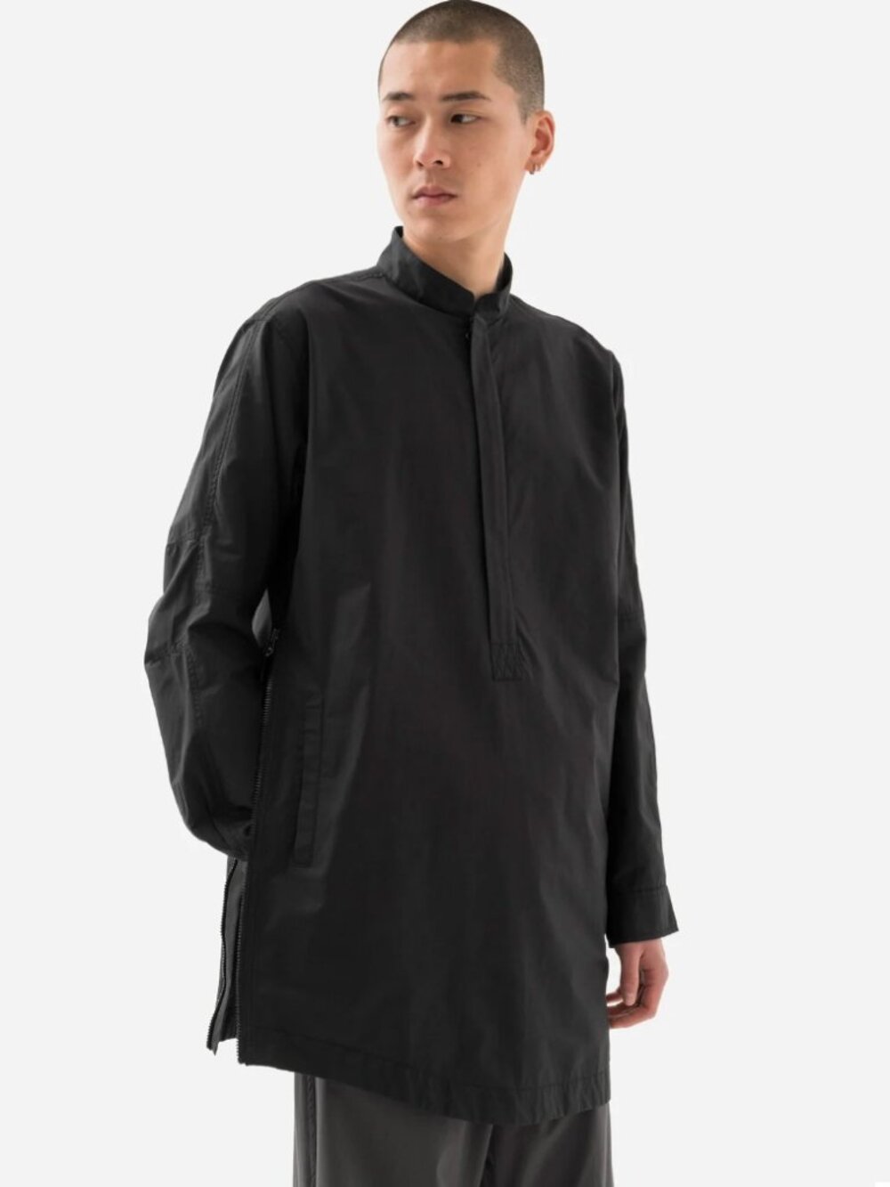 MAHARISHI Long Zipped Black Kurta Shirt ~ Japanese Style STREETWEAR~ NWT